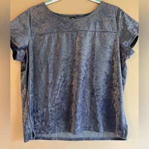 Velvet Short Sleeve Blouse